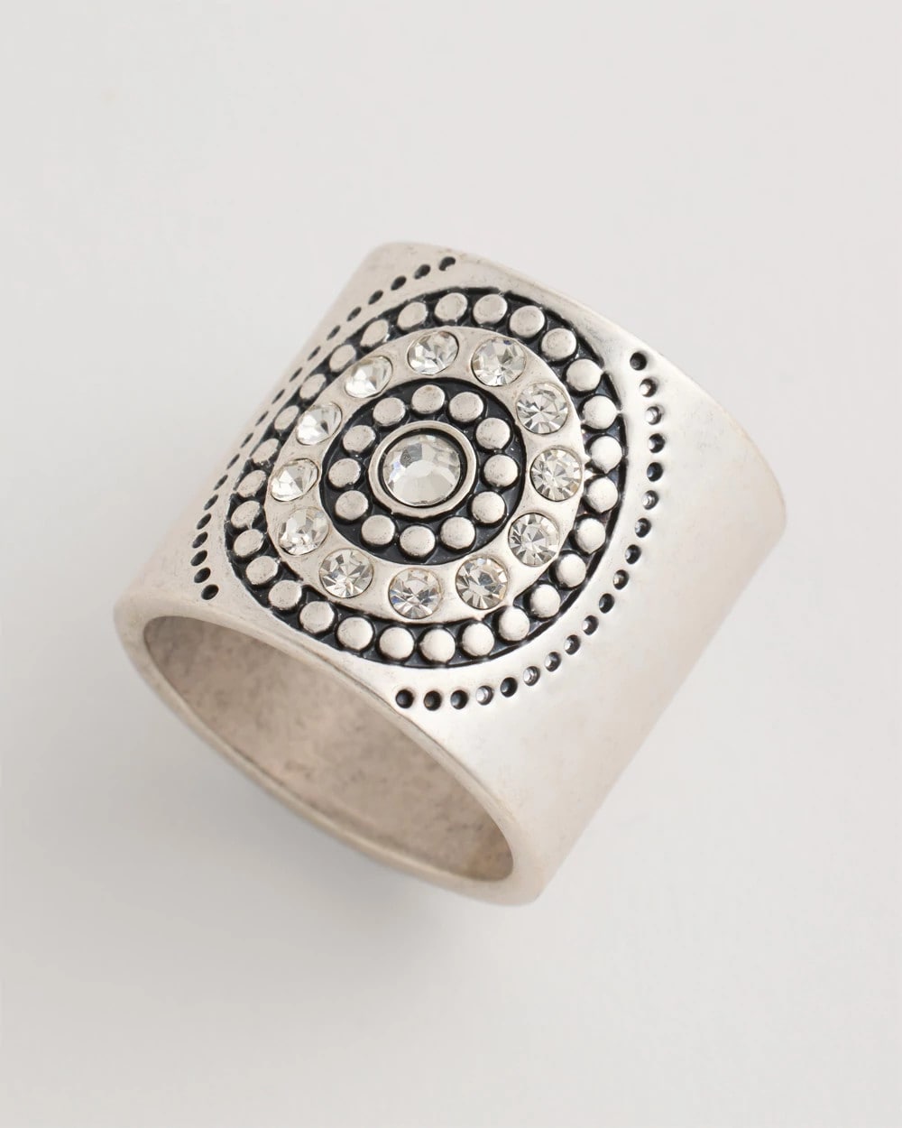 Chico's | Medallion Motif Scarf Ring/ Silver