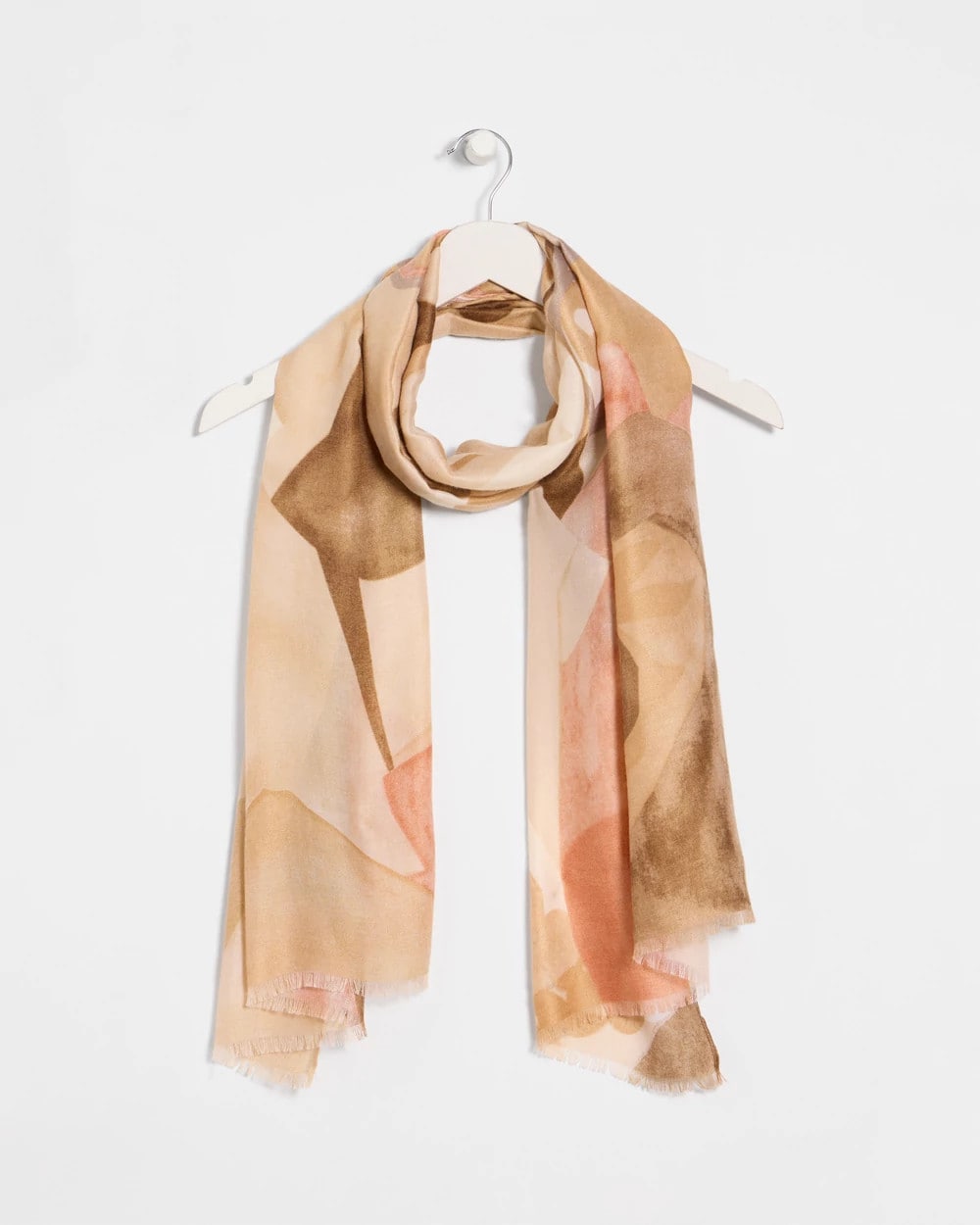 Chico's | Neutral Floral Oblong Scarf/ Neutral