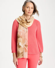 Chico's | Neutral Floral Oblong Scarf/ Neutral