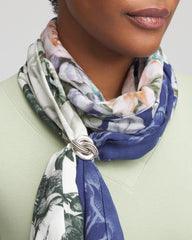 Chico's | Silvertone Knot Scarf Ring/ Silver