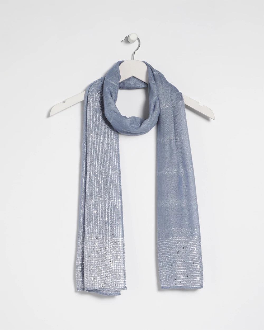 Chico's | Lurex Trim Oblong Scarf/ Blue