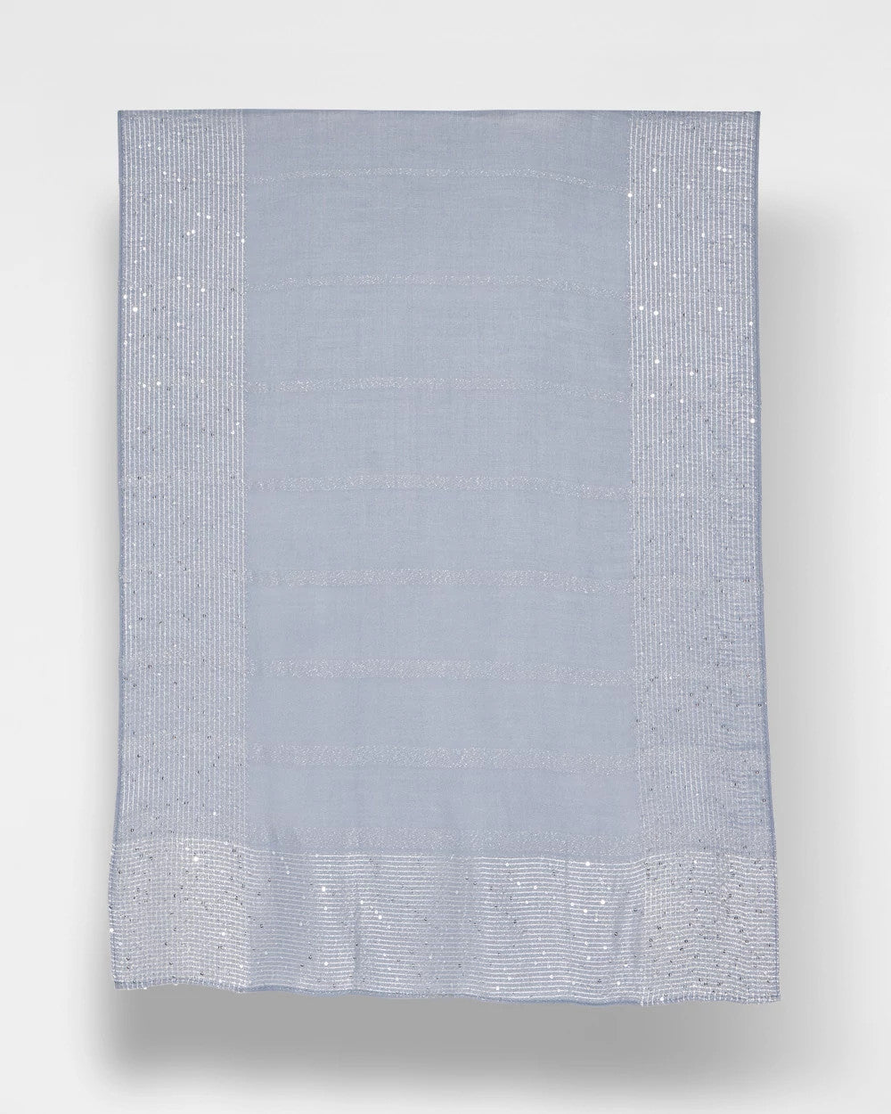 Chico's | Lurex Trim Oblong Scarf/ Blue