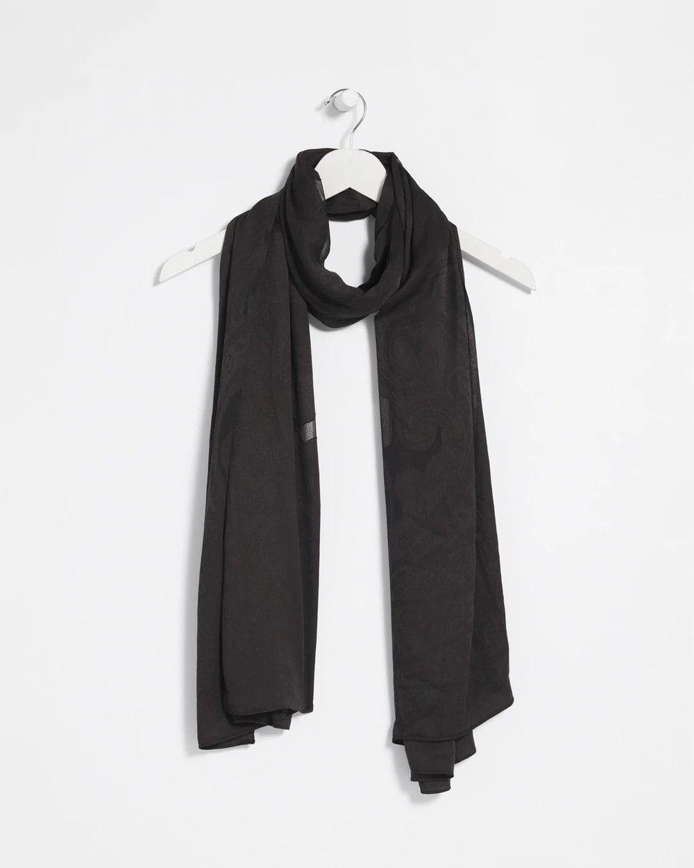 Chico's | Floral Burnout Oblong Scarf/ Black