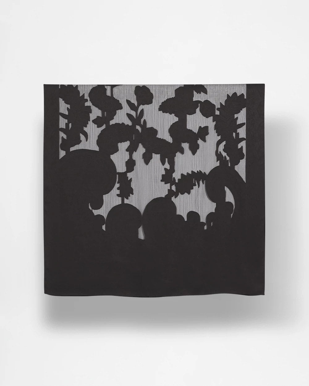 Chico's | Floral Burnout Oblong Scarf/ Black