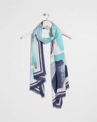 Chico's | Artisanal Patch Oblong Scarf/ Passport Blue