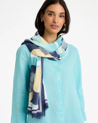 Chico's | Artisanal Patch Oblong Scarf/ Passport Blue