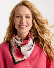 Chico's | Botanic Burst Square Scarf/ Ecru