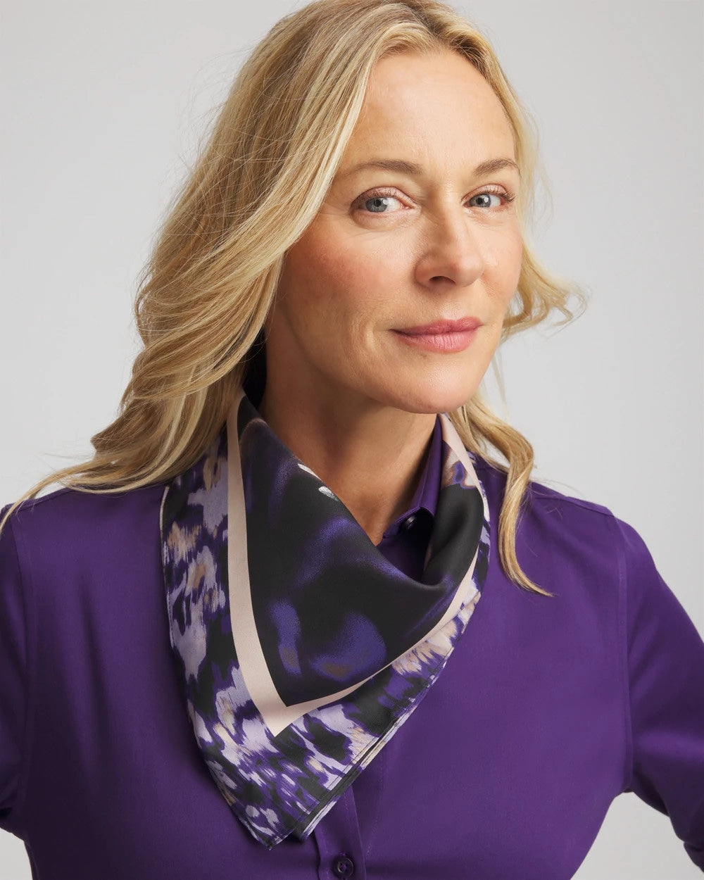 Chico's | Fjord Flora Square Neckerchief Scarf/ Black
