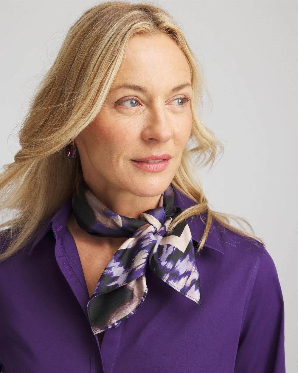 Chico's | Fjord Flora Square Neckerchief Scarf/ Black