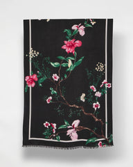 Chico's | Kyoto Bloom Oblong Scarf/ Black