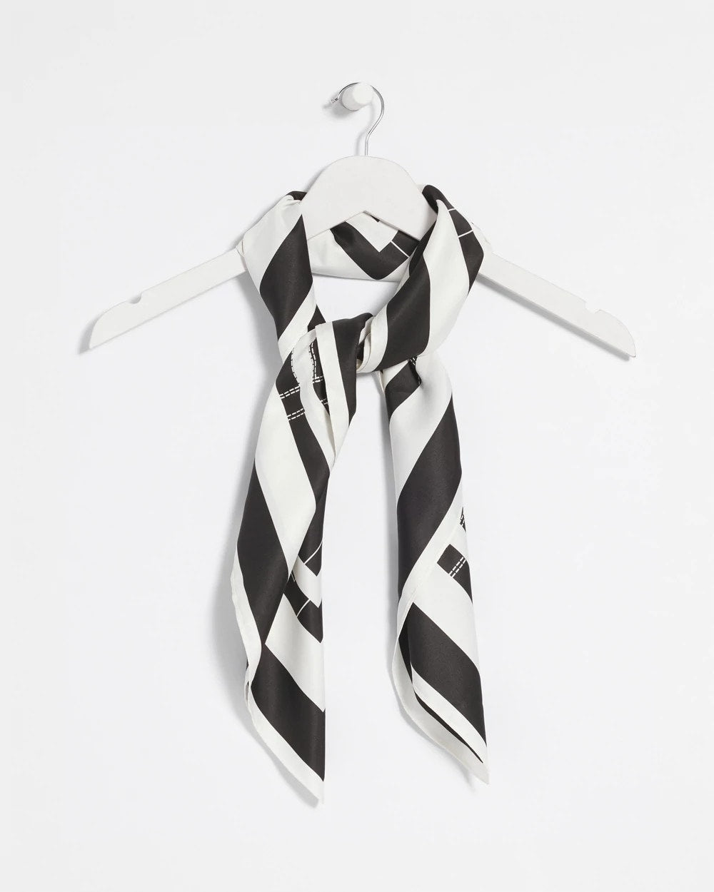 Chico's | Graphic Stitch Square Scarf/ Black