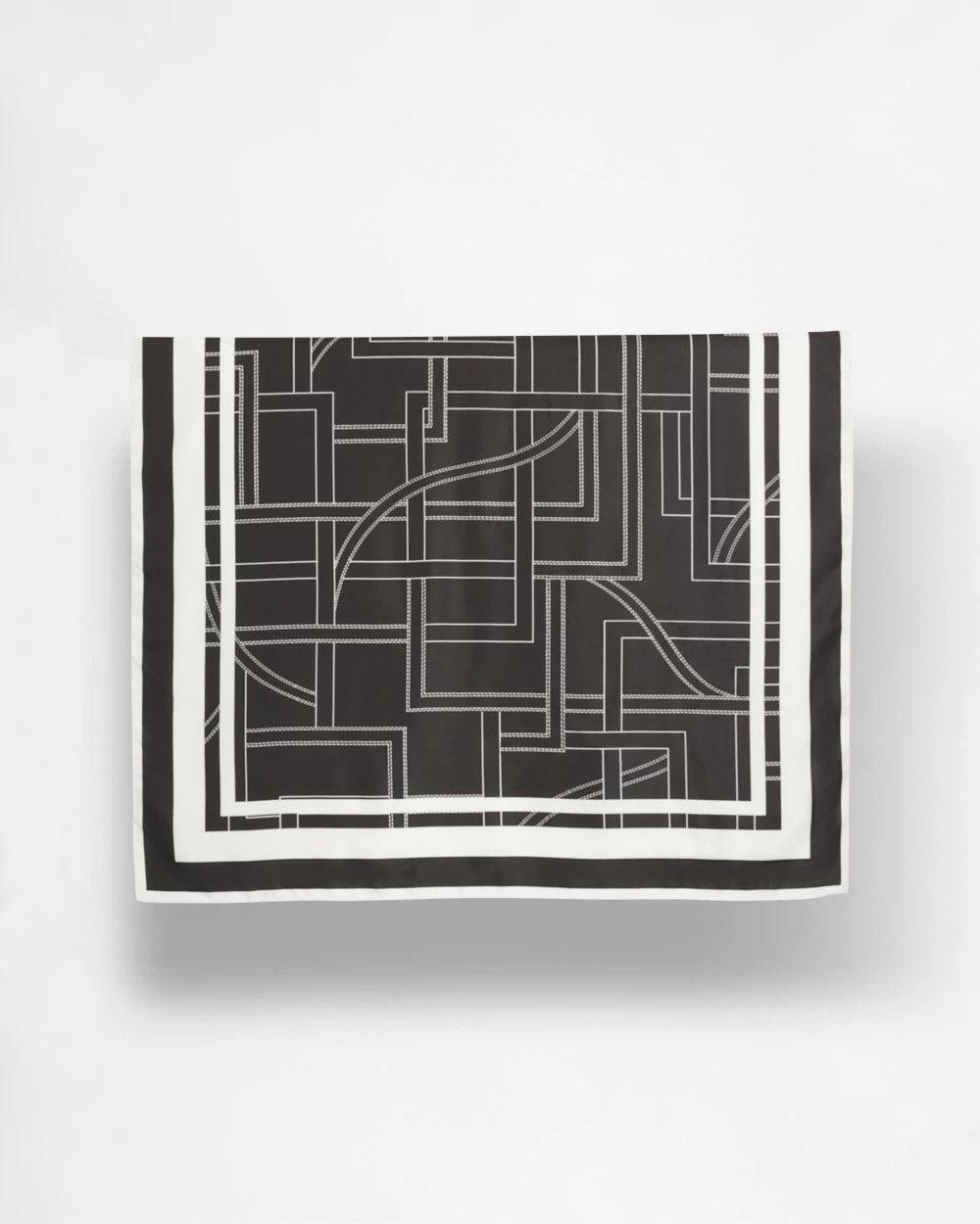 Chico's | Graphic Stitch Square Scarf/ Black