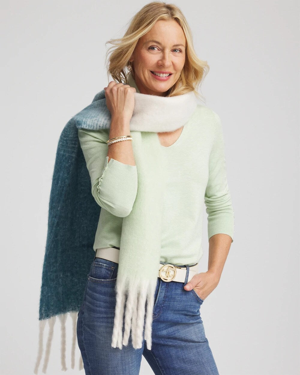 Chico's | Cozy Ombre Oblong Scarf/ Cool Multi