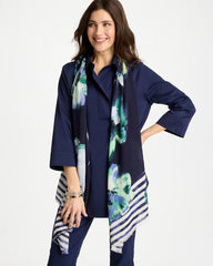 Chico's | Printed Oblong Scarf/ Passport Blue