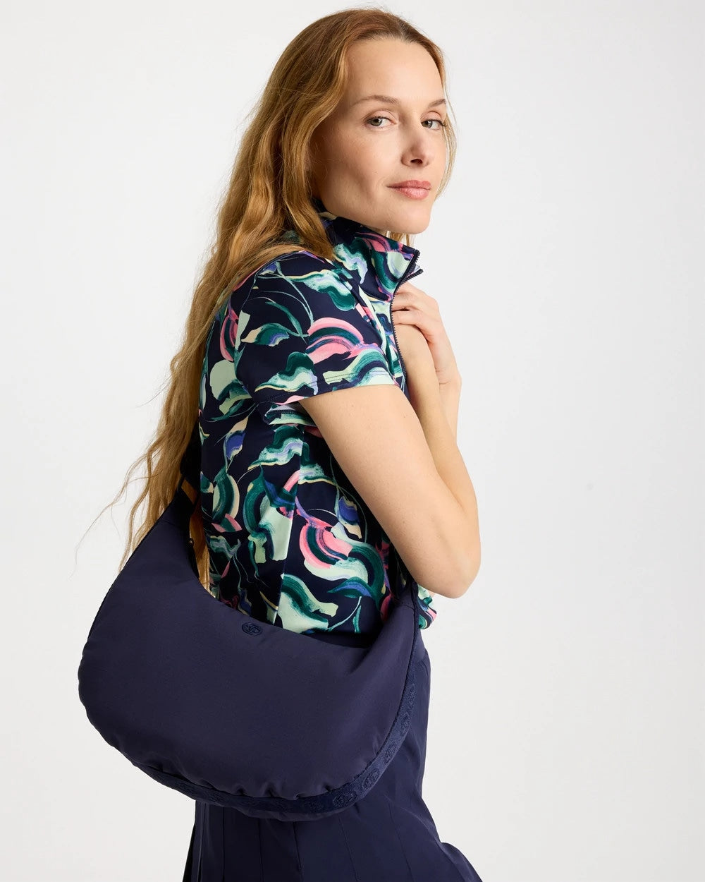 Chico's | Ripstop Crescent Crossbody Sling Bag/ Passport Blue