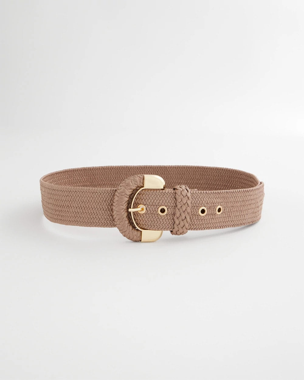 Chico's | Satin Stretch Metal Belt/ Taupe