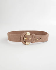 Chico's | Satin Stretch Metal Belt/ Taupe