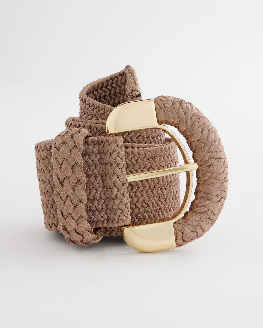 Chico's | Satin Stretch Metal Belt/ Taupe