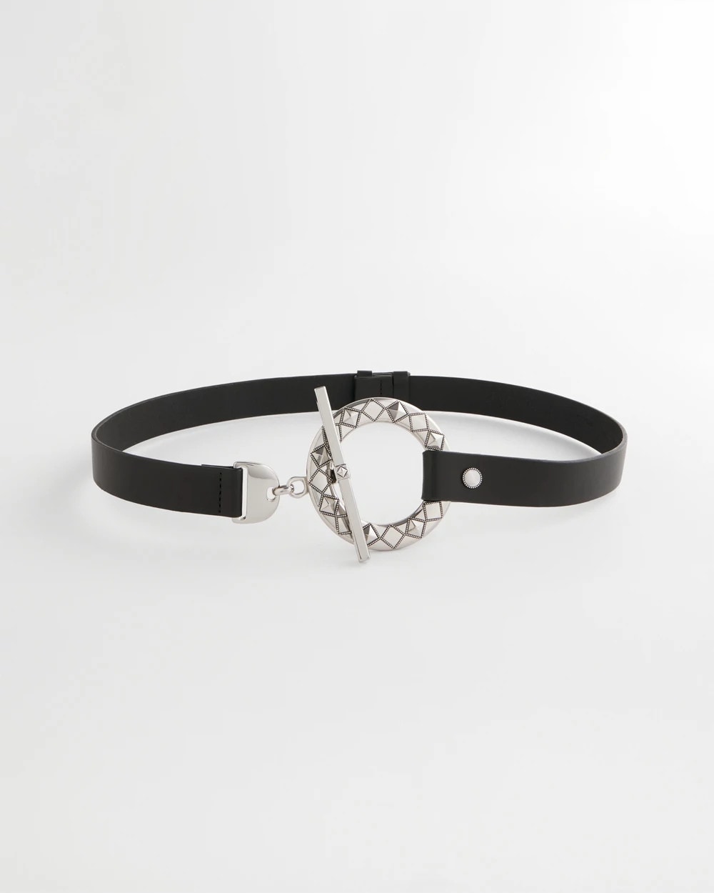 Chico's | Silver Toggle Trouser Belt/ Black/Silver