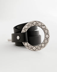 Chico's | Silver Toggle Trouser Belt/ Black/Silver