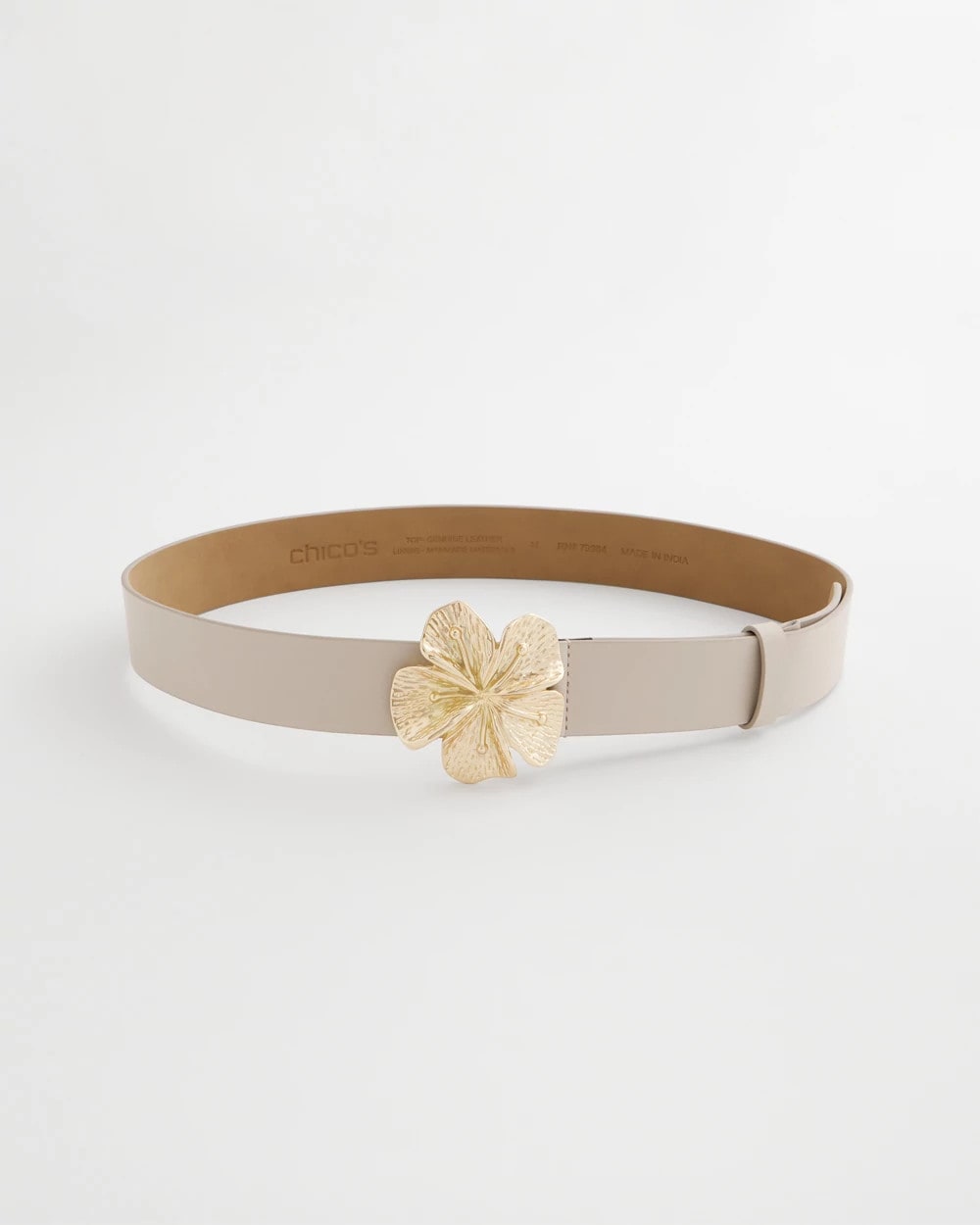 Chico's | Floral Buckle Trouser Belt/ Neutral