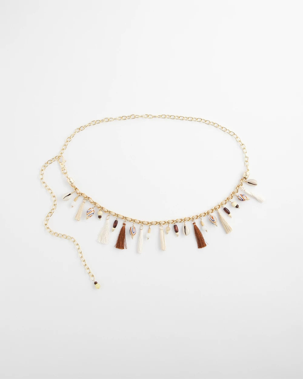 Chico's | Novelty Beaded Chain Belt/ Natural