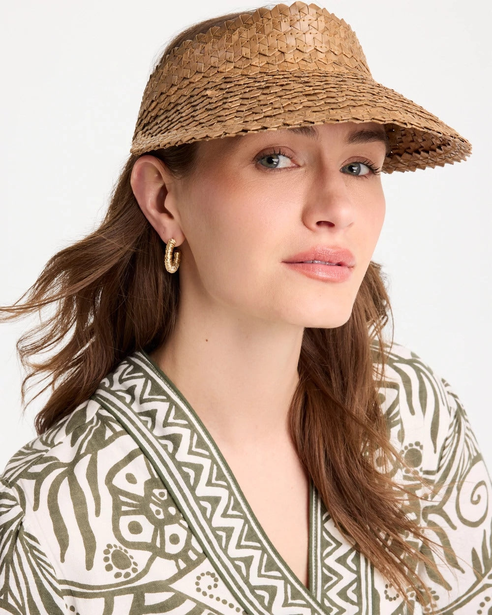 Chico's | Chico's x Romi Santorini Visor Hat/ Brown