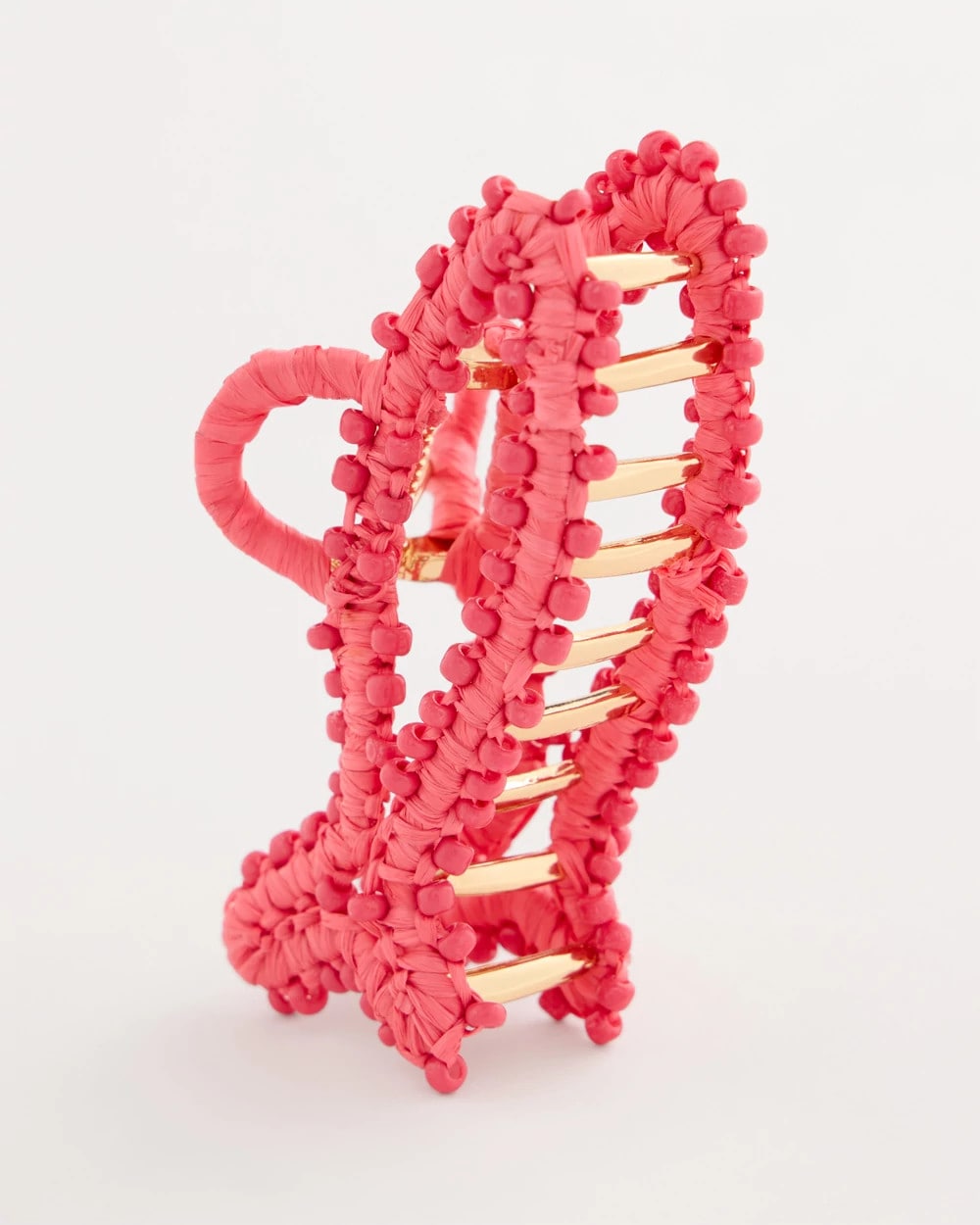 Chico's | Coral Fish Raffia Hair Clip/ Coral