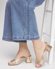 Chico's | Vinia Metallic Rope Block Heels/ Gold
