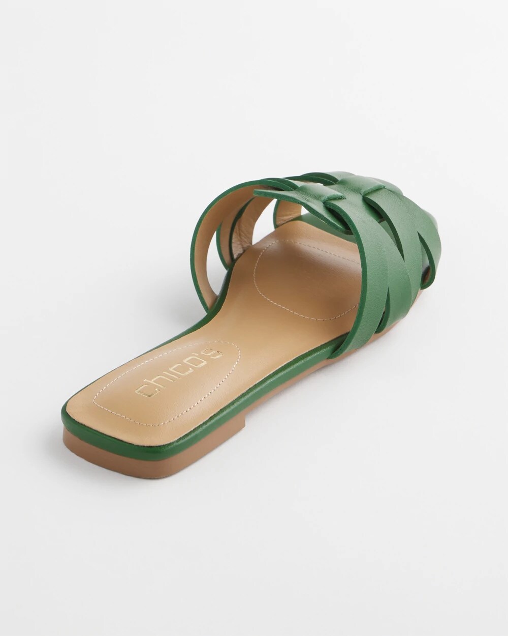 Chico's | Cassidy Cross-Strap Slide Sandals/ Green