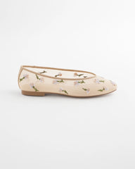 Chico's | Orchid Embroidered Ballet Flats/ Natural