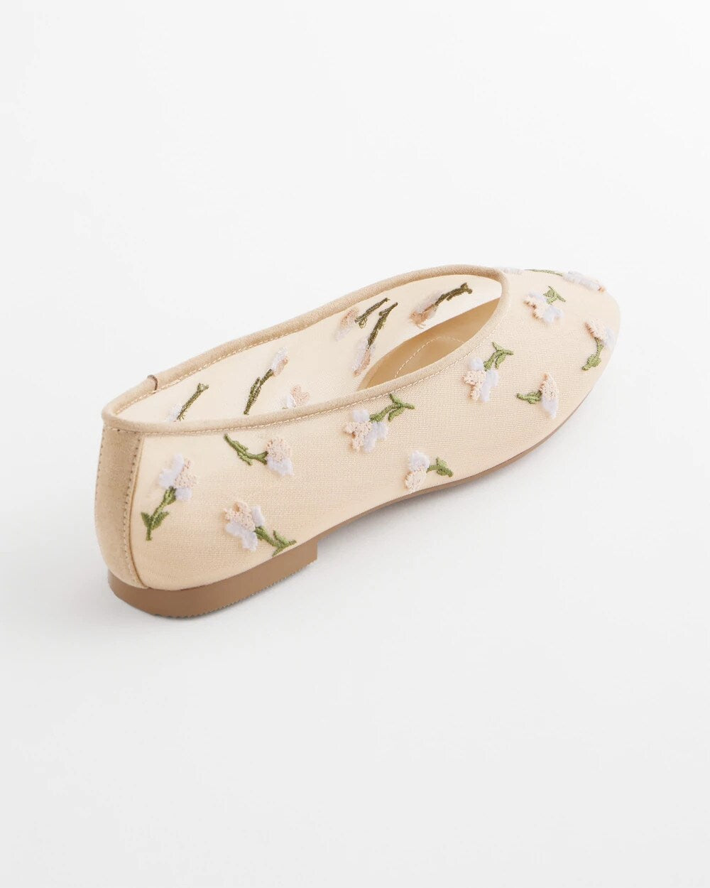 Chico's | Orchid Embroidered Ballet Flats/ Natural