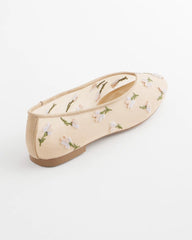 Chico's | Orchid Embroidered Ballet Flats/ Natural