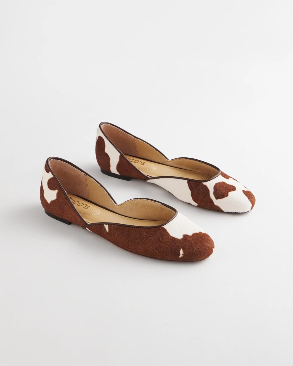 Chico's | Sophie Pony Haircalf Leather Flats/ Neutral