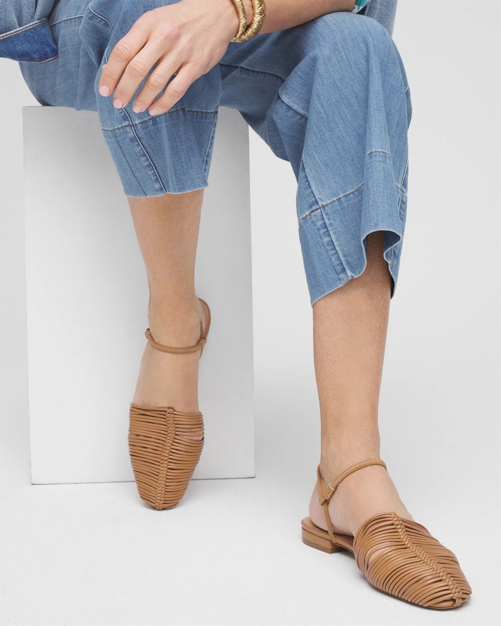Chico's | Woven Slingback Sandals/ Tan