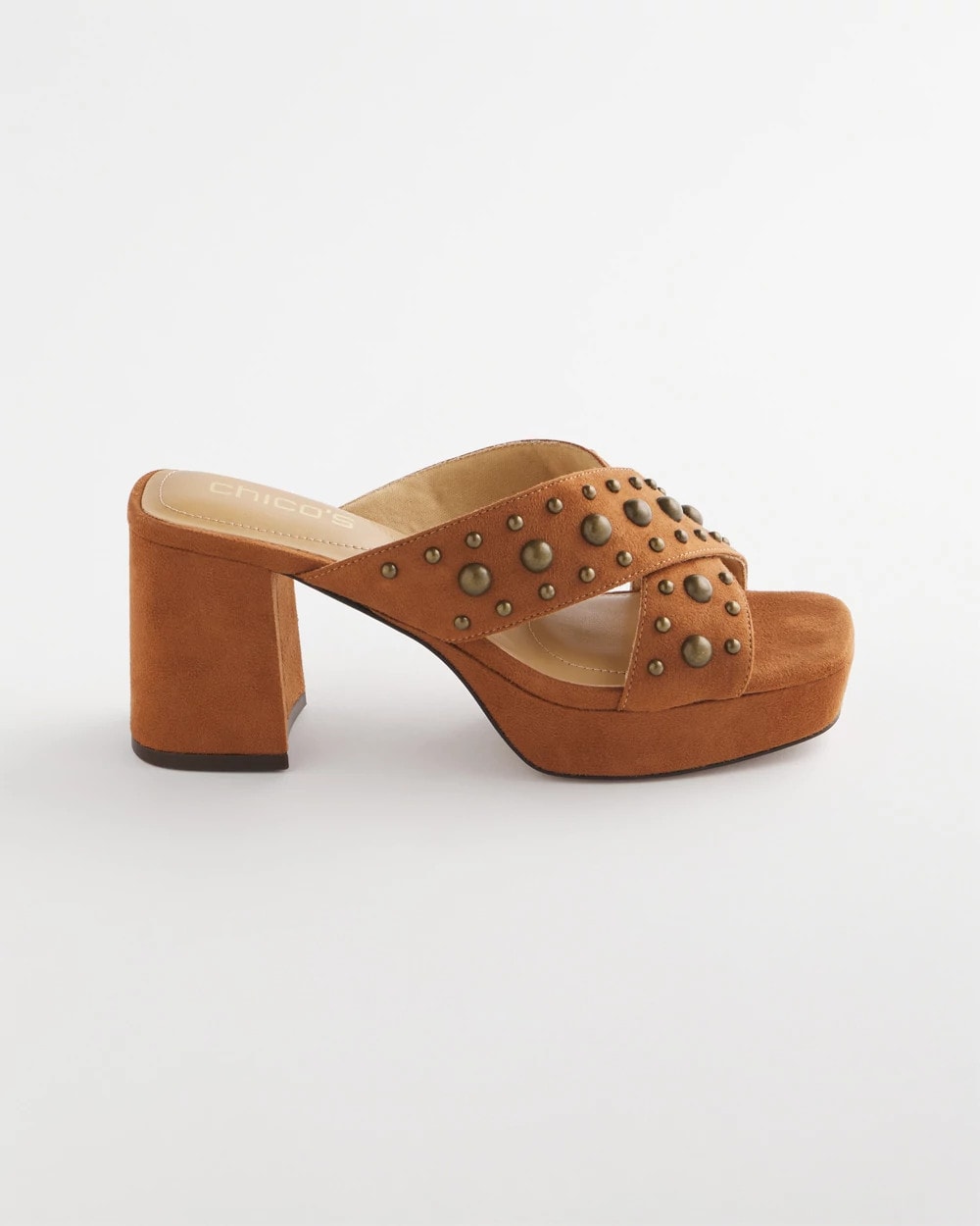 Chico's | Vale Western Suede Block Heels/ Cognac