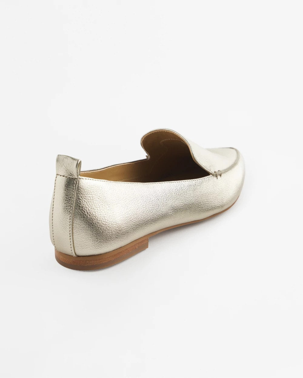 Chico's | Gold Metallic Leather Loafer/ Gold