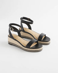 Chico's | Brielle Espadrille Wedge Sandals/ Black