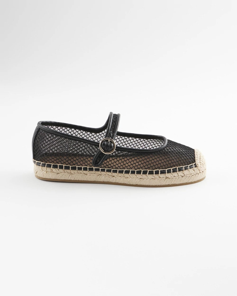 Chico's | Eliana Mesh Mary Jane Espadrille/ Black