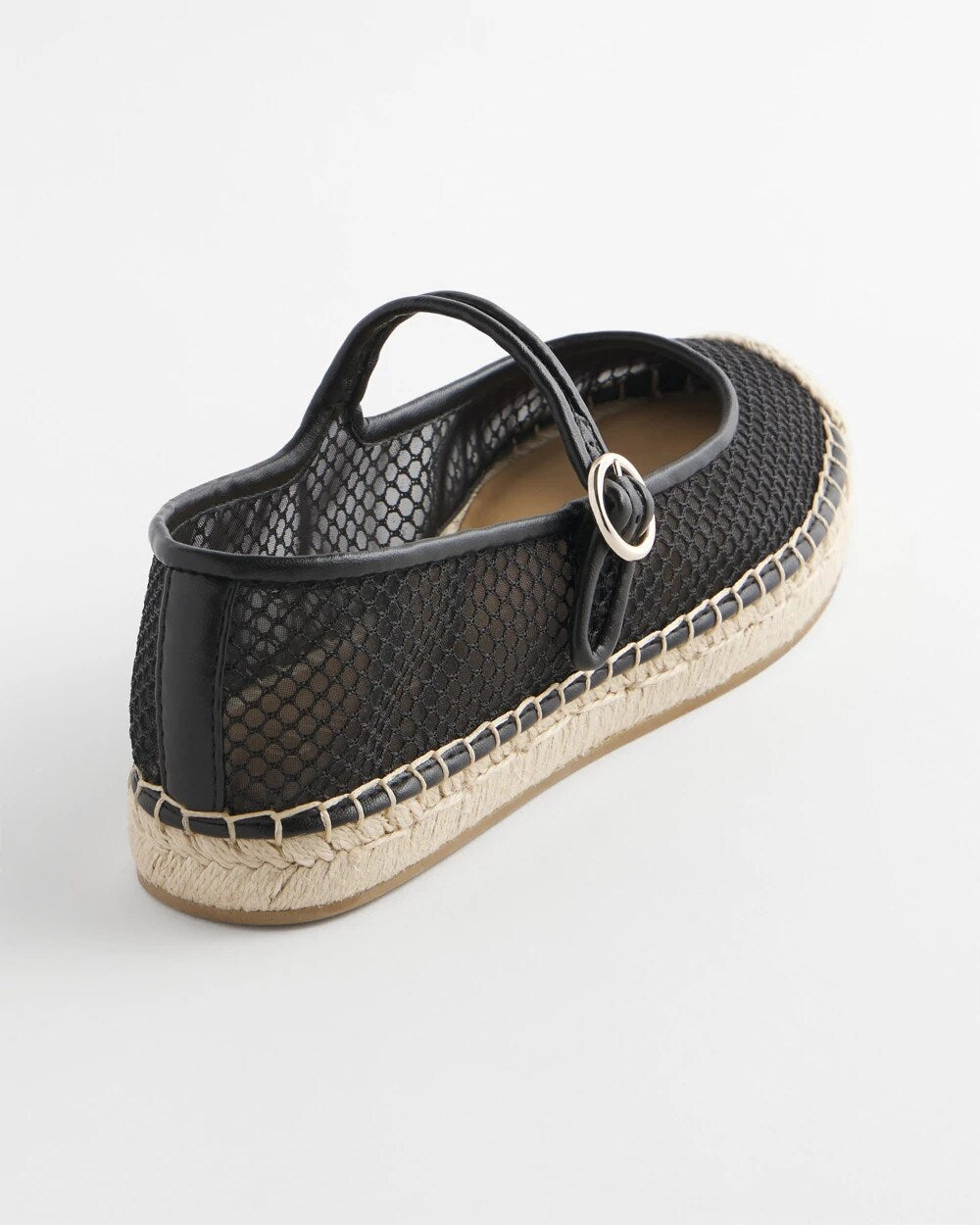 Chico's | Eliana Mesh Mary Jane Espadrille/ Black