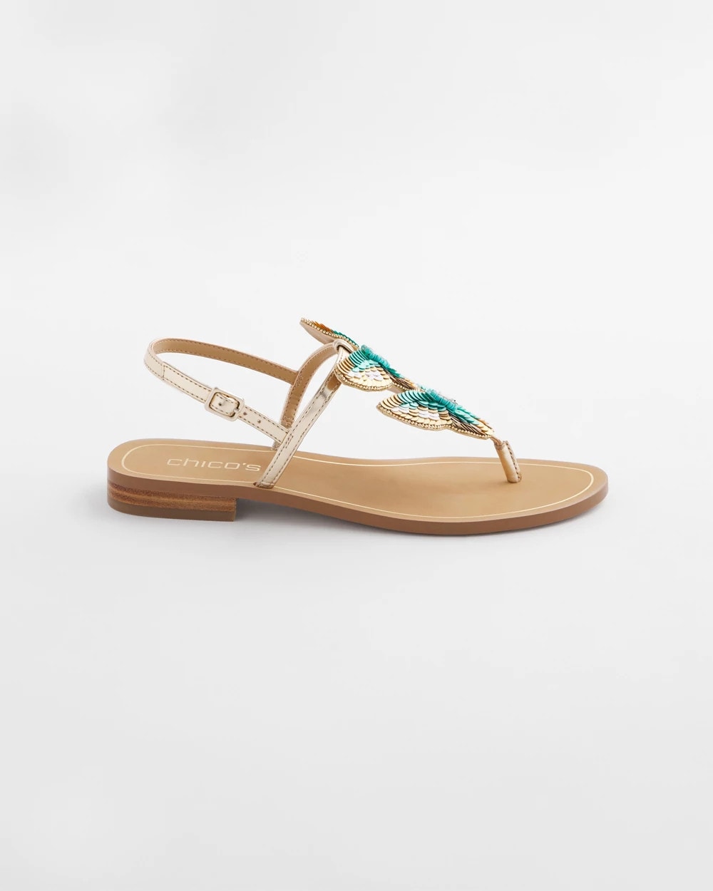 Chico's | Butterfly T-Strap Sandal/ Metallic Multi