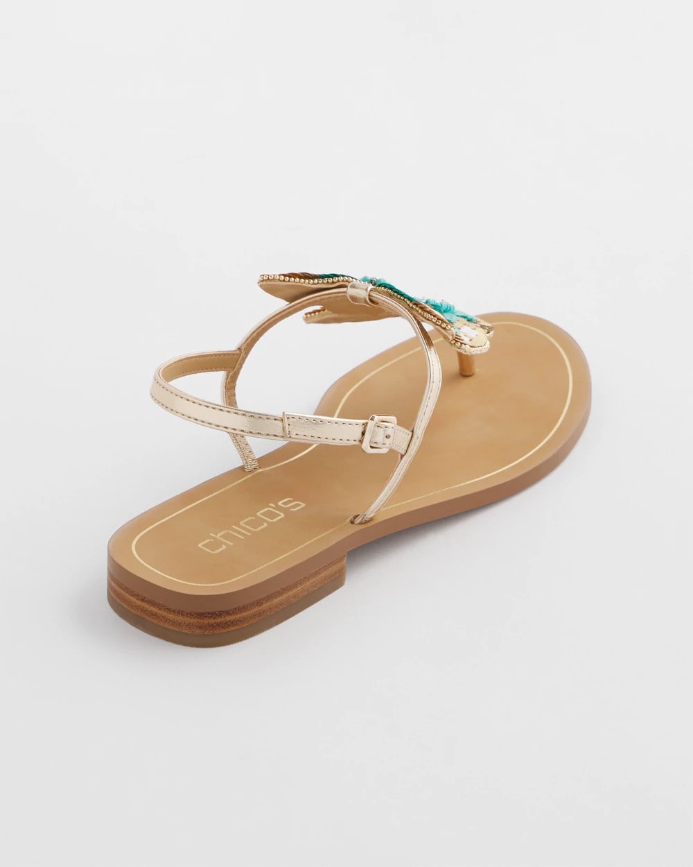 Chico's | Butterfly T-Strap Sandal/ Metallic Multi