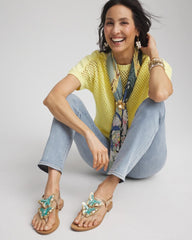 Chico's | Butterfly T-Strap Sandal/ Metallic Multi