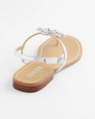 Chico's | Beach Starfish T-Strap Sandals/ Silver