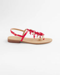 Chico's | Coral Beach T-Strap Sandals/ Red