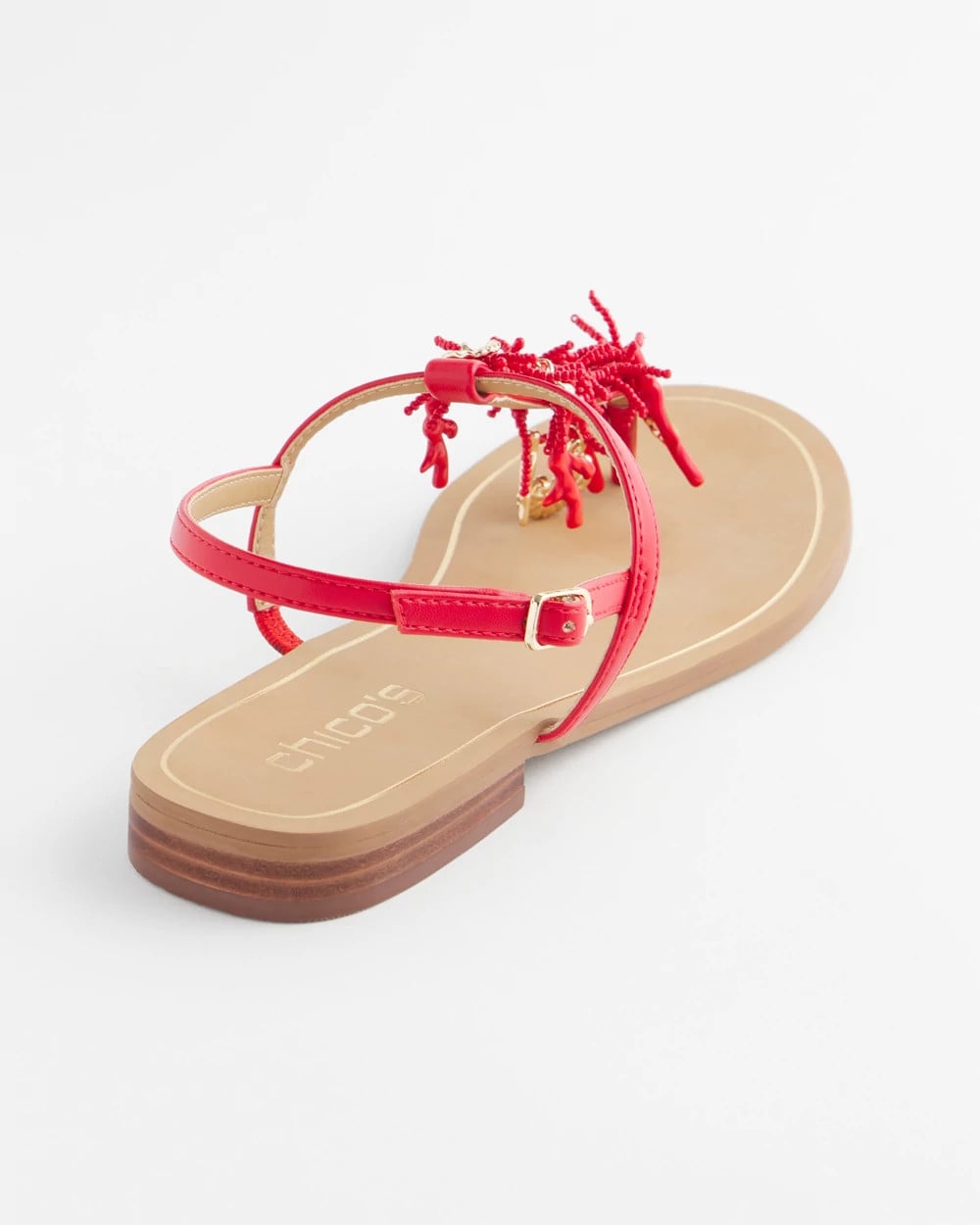 Chico's | Coral Beach T-Strap Sandals/ Red