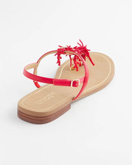 Chico's | Coral Beach T-Strap Sandals/ Red