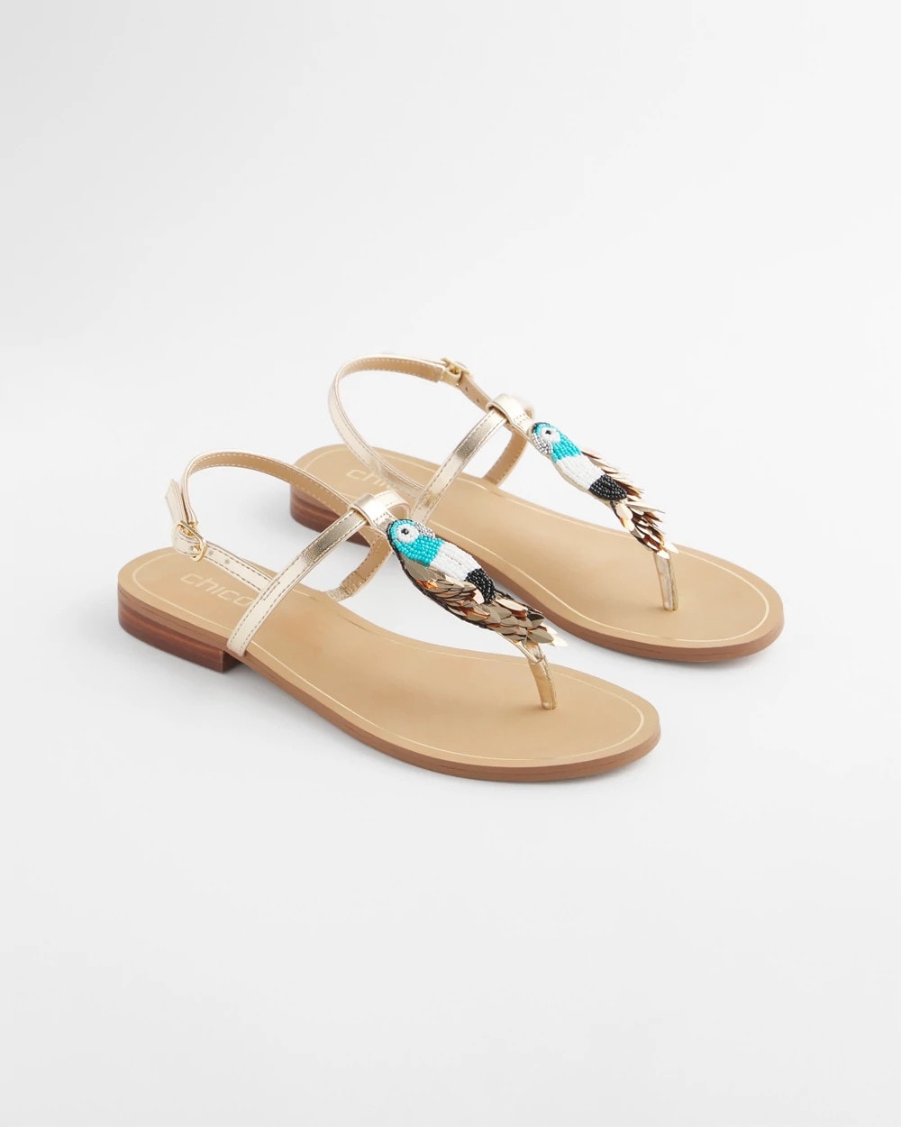 Chico's | Beach Parrot T-Strap Sandals/ Multi