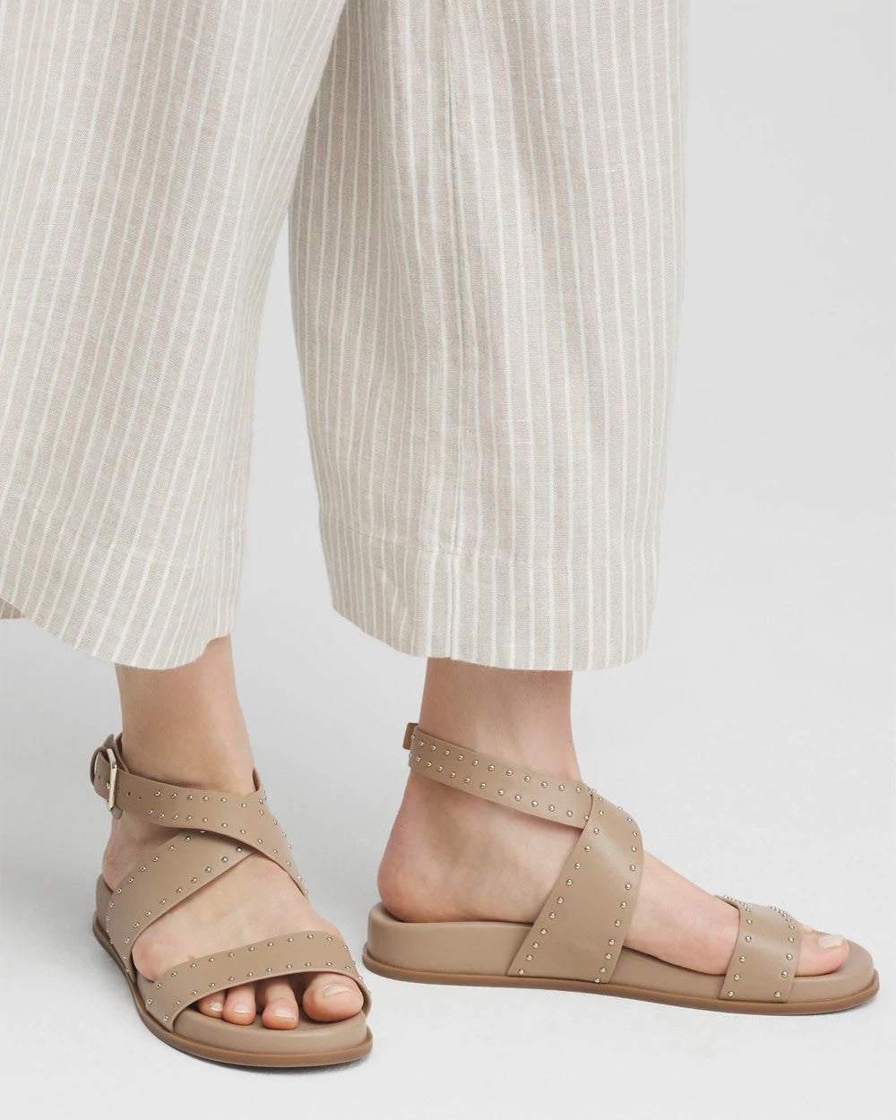 Chico's | Tan Leather Sandals/ Dark Natural