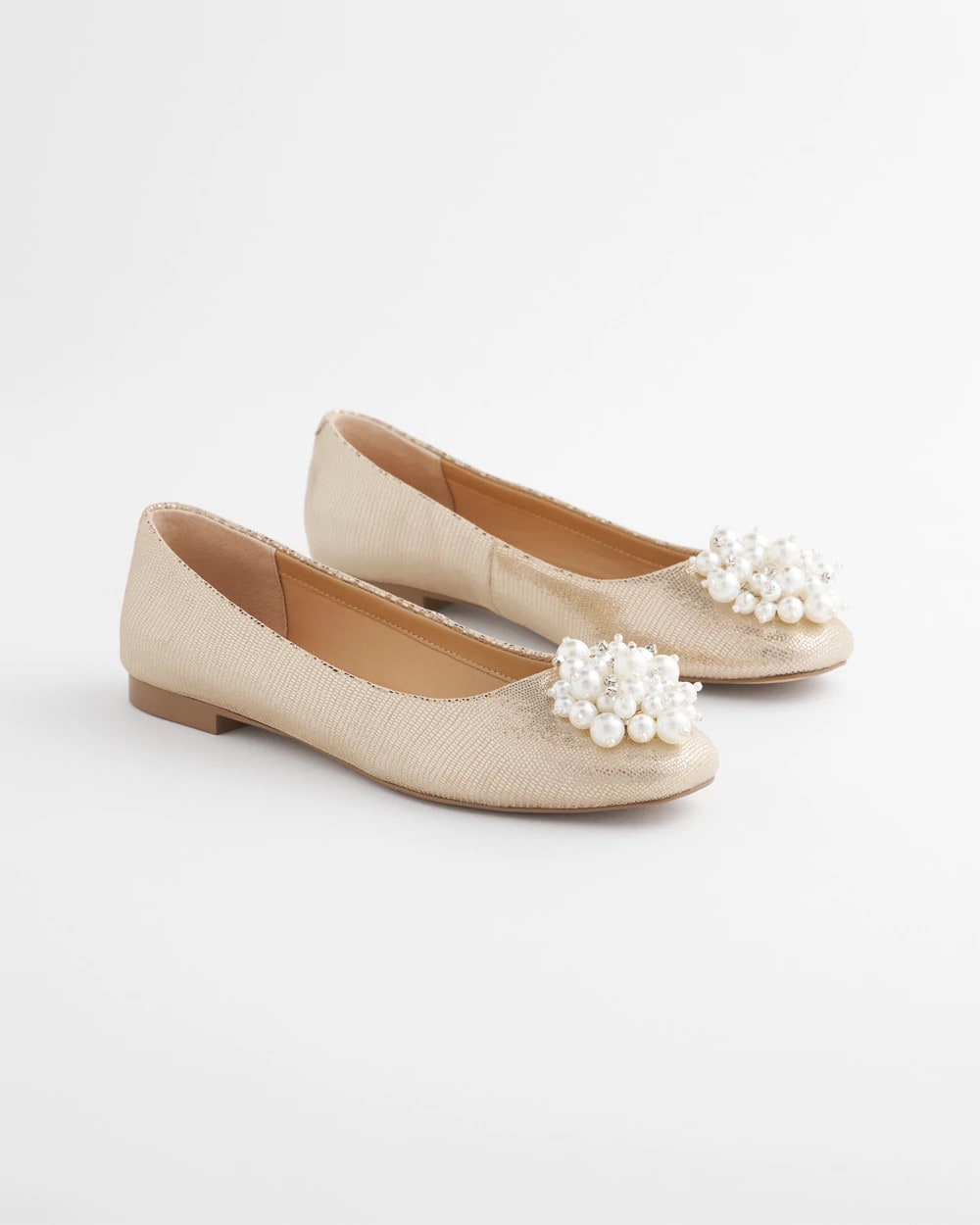 Chico's | Olympia Pearl Ballet Flats/ Gold